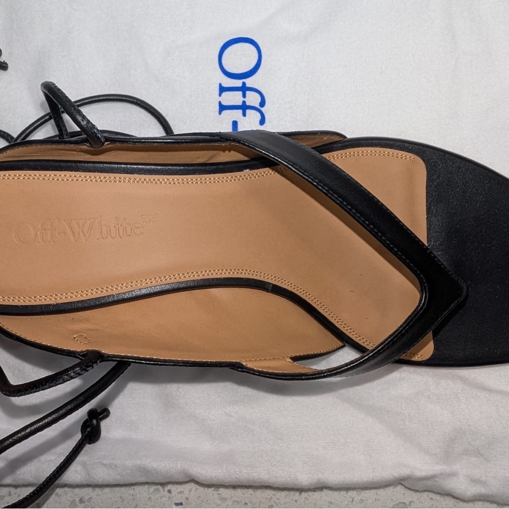 Off-White Black Lollipop lace-up leather sandals - Picture 4 of 11